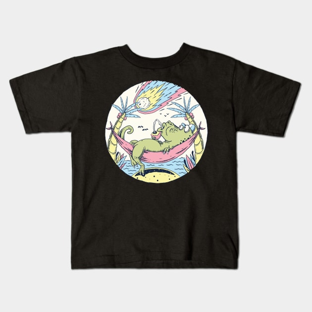 Dinosaur Asteroid Day Kids T-Shirt by Mako Design 